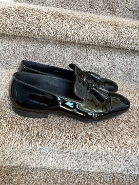 Tom Ford Black Patent Leather Tassel Loafers for Men